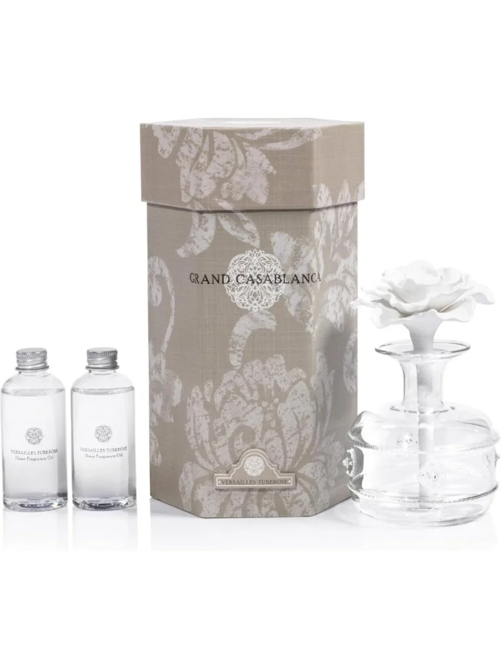 Elegant Porcelain Oil Diffuser - 6.76 oz Versailles Tuberose Scented Home Decor